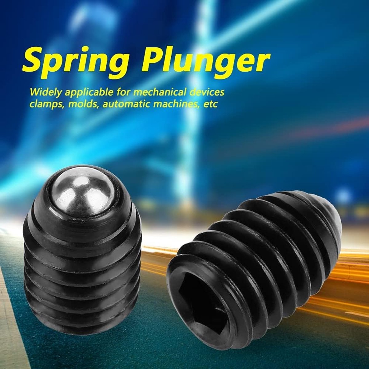10 Stuks M6 Draad Hex Veerpiston met Dipveer, Stalen Veerbal voor Precisietoepassingen