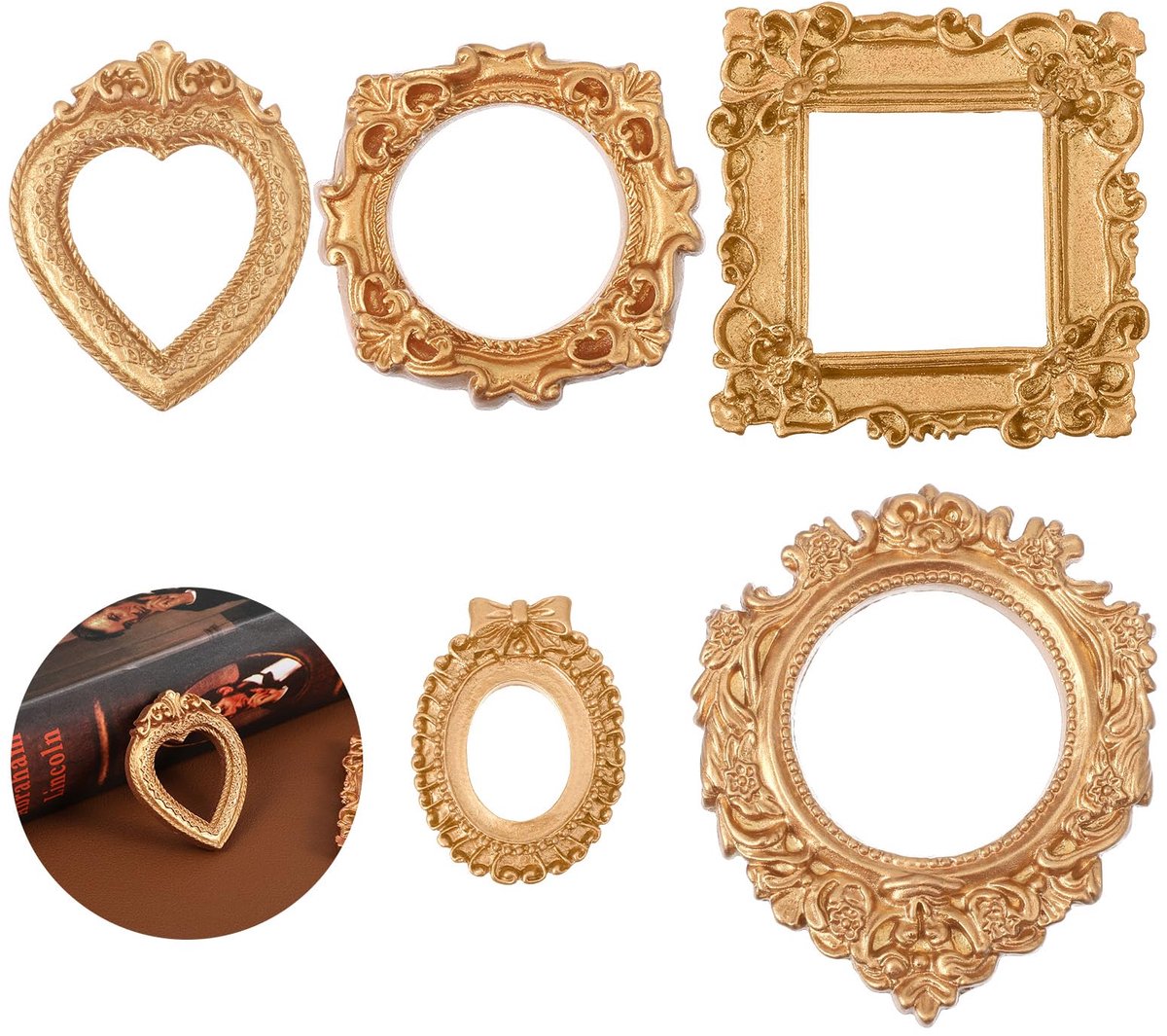 Fotolijsten Hars Mini Vintage Frames Antieke Fotolijsten voor Sieraden Display Fotografie Muur Decor Fotolijst