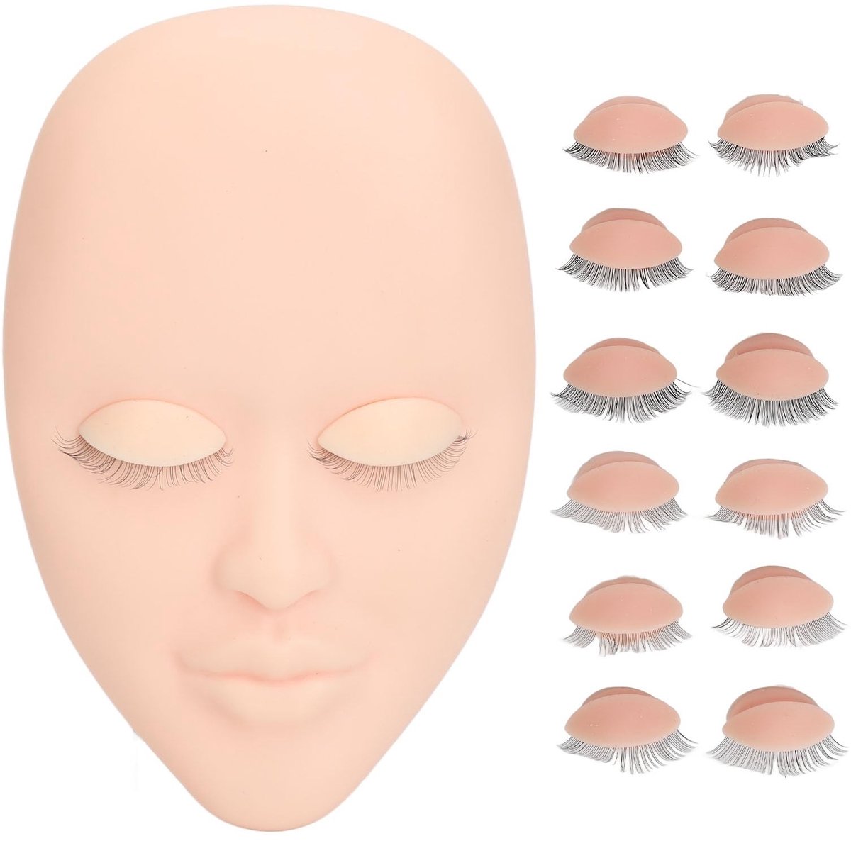 Dailygoods- Wimpermannequin Realistisch Ontwerp - Oefenhoofd - Vervangbare Oogleden - 6 Paar Wimpers - Duurzaam Materiaal - Wasbaar - Wimperpop