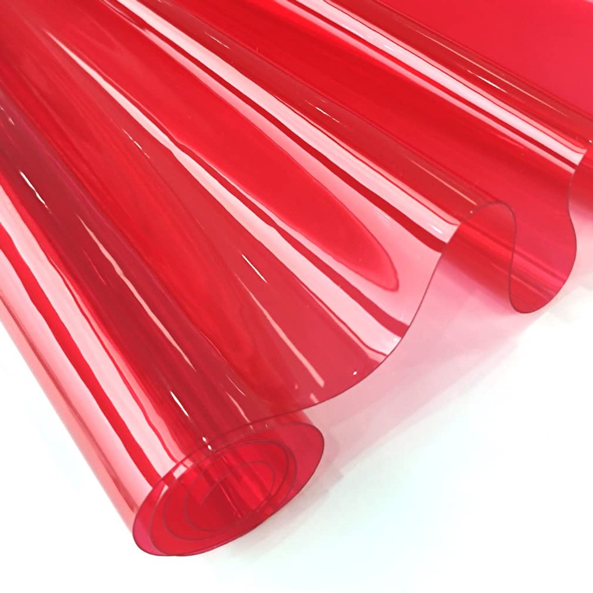 30x135cm transparant PVC vinyl, 0,4mm neon effen kleur waterdicht spiegelfolie voor het maken van handtassen, strikken, DIY decor, rood