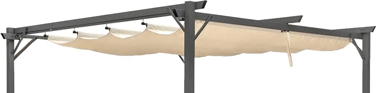 SnelShoppen - Vervangend Zeil voor Intrekbare Pergola van Polyester, Waterdicht, 180 g/m², 3x3 Meter, Perfect voor Tuin, Balkon, Feest en Camping