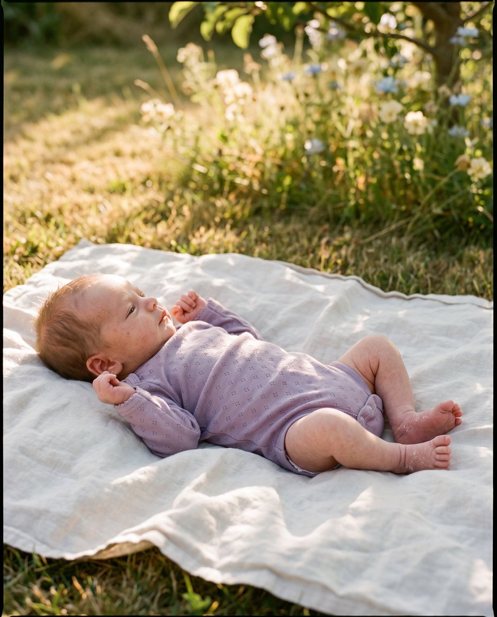 Wollen romper lange mouwen pointelle - merinowol - Lavender Frost 68