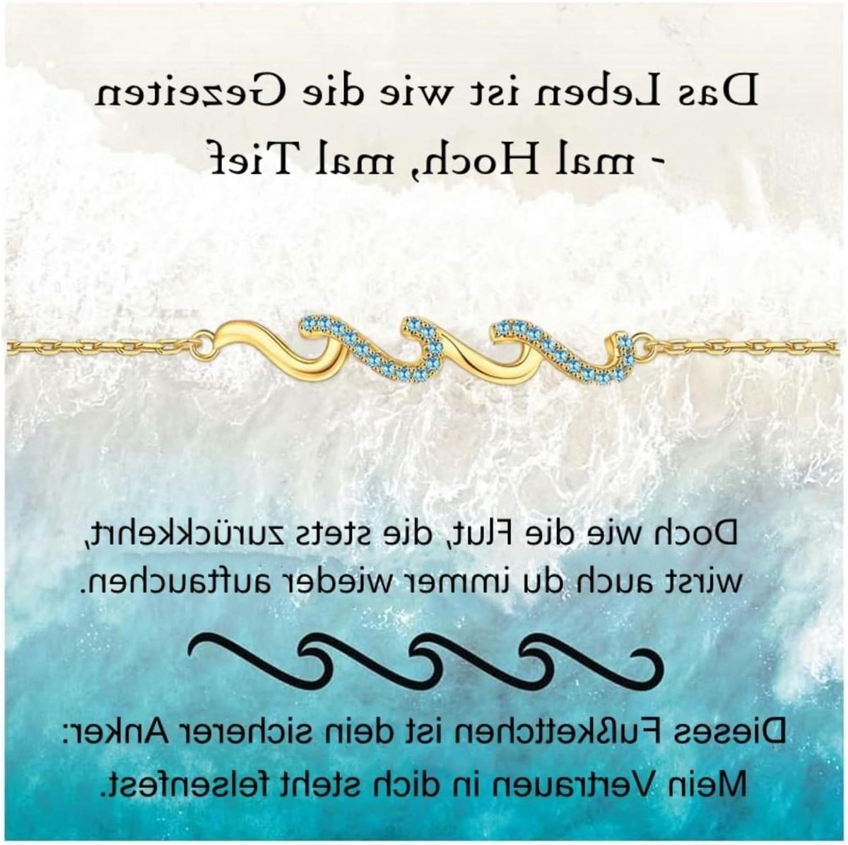 Anklet Goud - Enkelbandje Zilver - Strand Mode - Zirkonia Details - 22-26 cm - Zilver