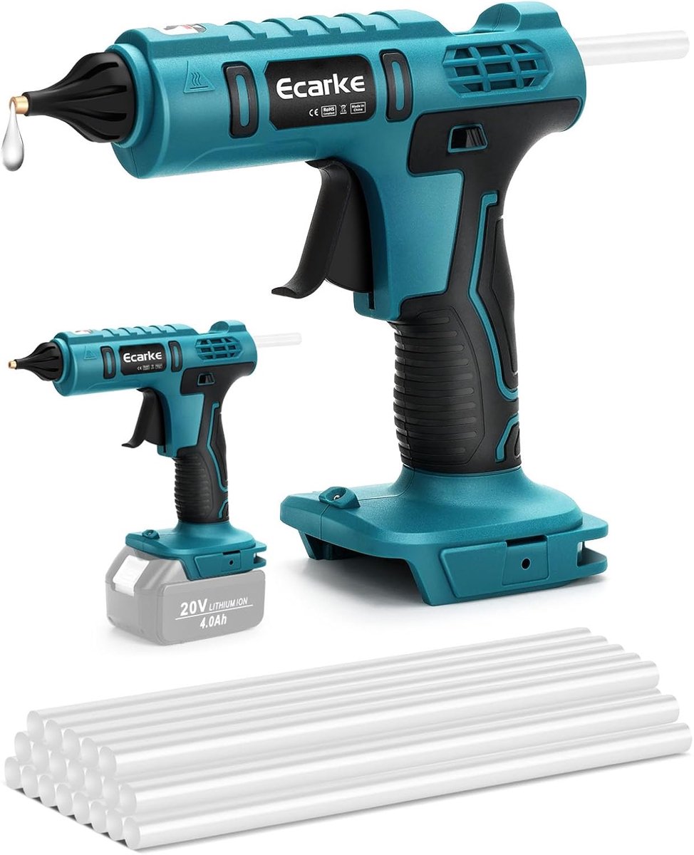 Lijmpistool draadloos - 18V lithium batterij - snel opwarmend - ideaal voor reparaties en DIY - ShopVlot