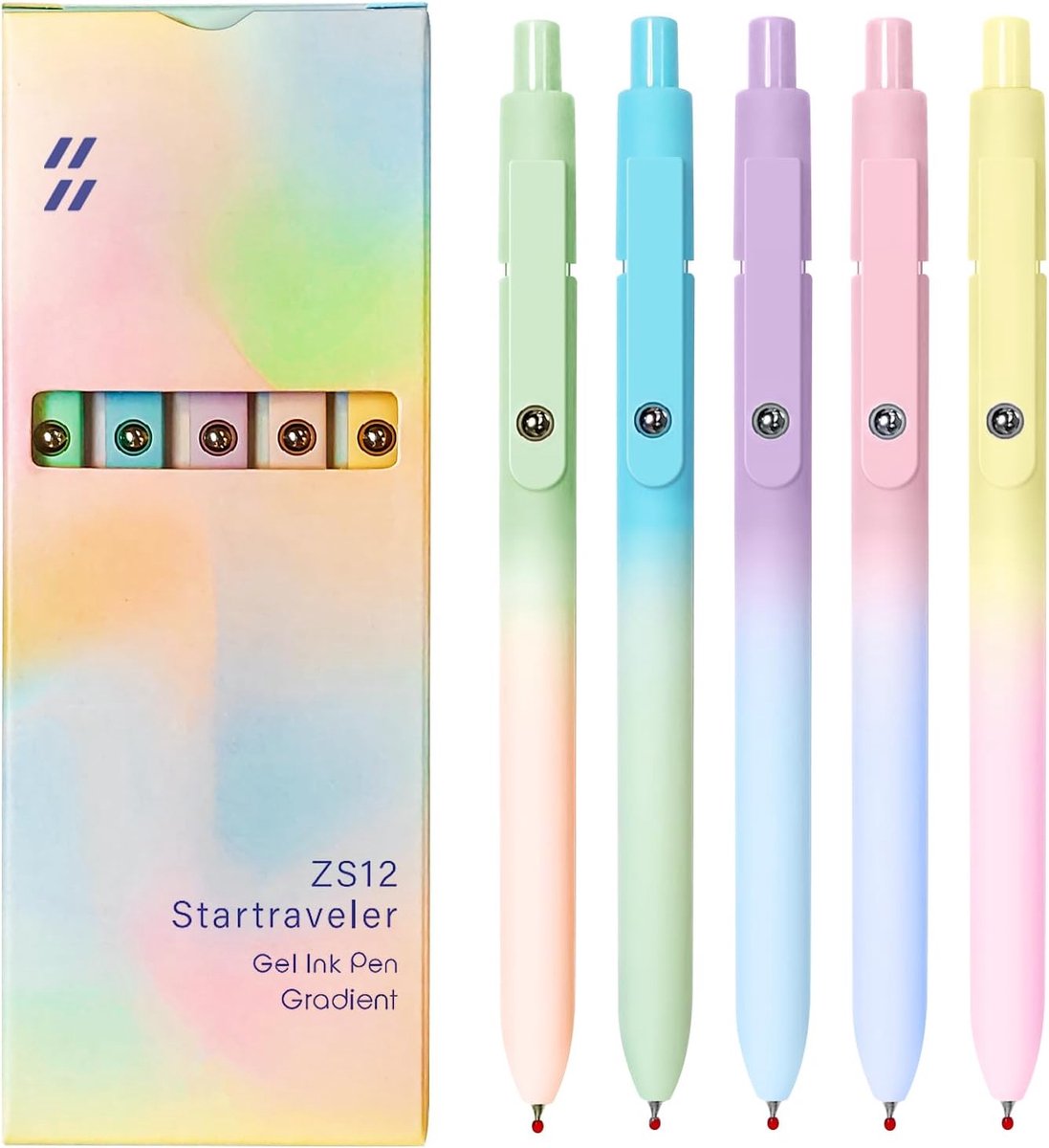 SnelShoppen - Gelpennen 0.5mm - 5 Stuks Zwarte Inkt - Fijne Punt - Soepele Schrijfervaring - Silicone Grip - Perfect voor Schrijven, Notities, School
