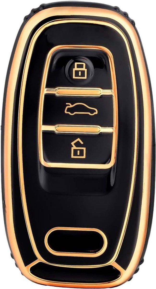 Auto Sleutelbescherming, Sleutelhoes, Bescherming voor Autosleutels met 3 Knoppen, Geschikt voor A3, A4, A5, A6, A7, A8, Q5, Q7, Q8, S4, S5, S6, S7, R8, RS4, RS5, RS6, RS7, TT, TTS, TTRS