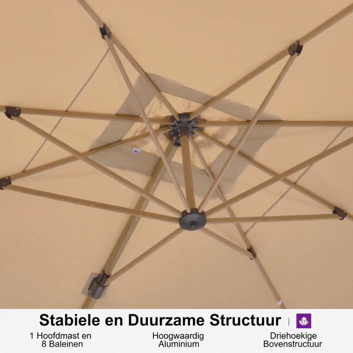 Purple Leaf Parasol déporté 300x300 cm - Kaki