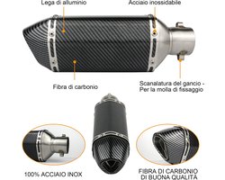 SnelShoppen - Système d'échappement universel pour motos 38-51 mm avec DB Killer amovible pour Yamaha, Suzuki, motos sportives, VTT et scooters