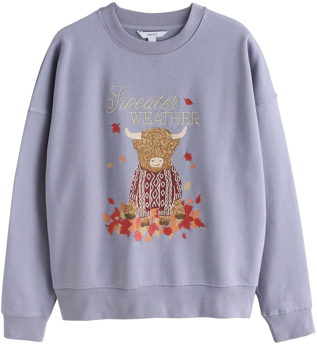Next - Dames - Sweatshirt met Hamish-herfstprint - Blauw