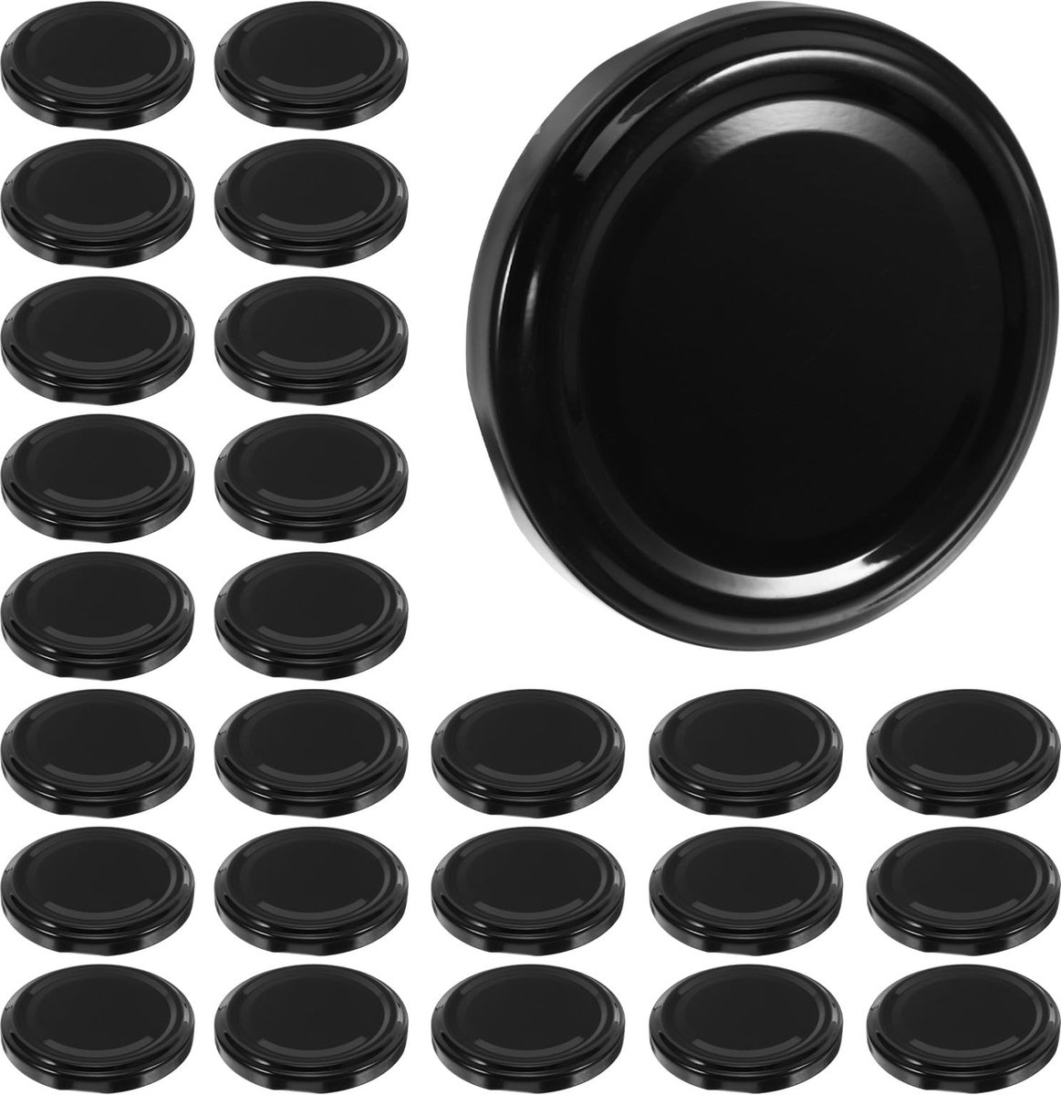 SnelShoppen - 50 stuks herbruikbare metalen deksels 63 mm voor glazen potten - Ideaal voor conservering, augurken en inmaak - Keukenaccessoires