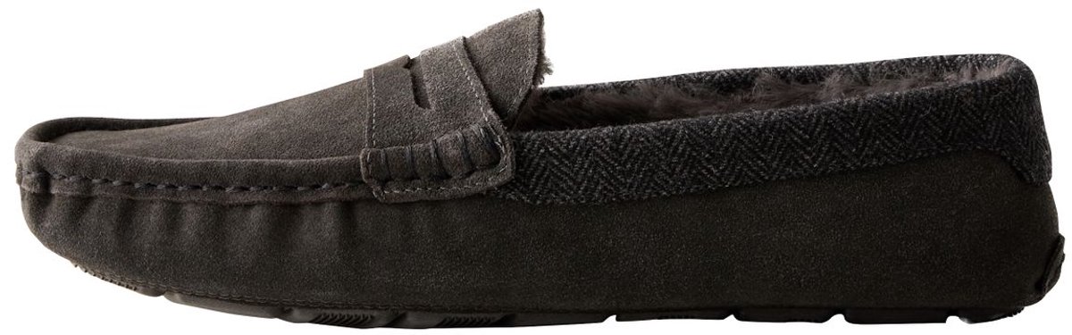 Next - Heren - Suède mocassinpantoffels - Grijs