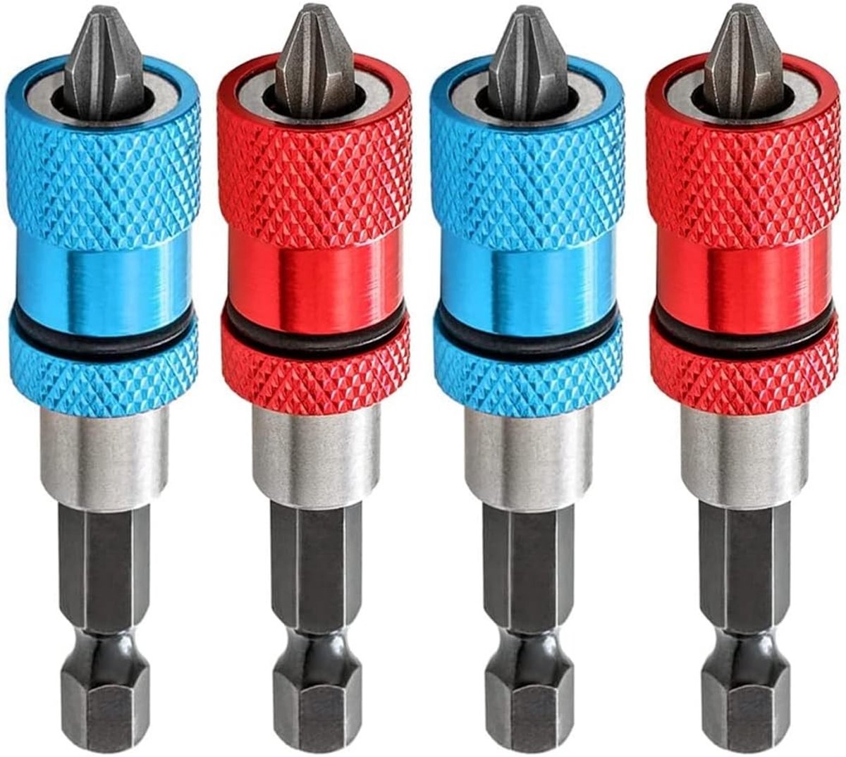 Magnetische Bit Houder Set met Diepte-instelling voor Schroeven - 4 Stuks PH2 Schroevendraaiers voor Gipsplaten en Meer