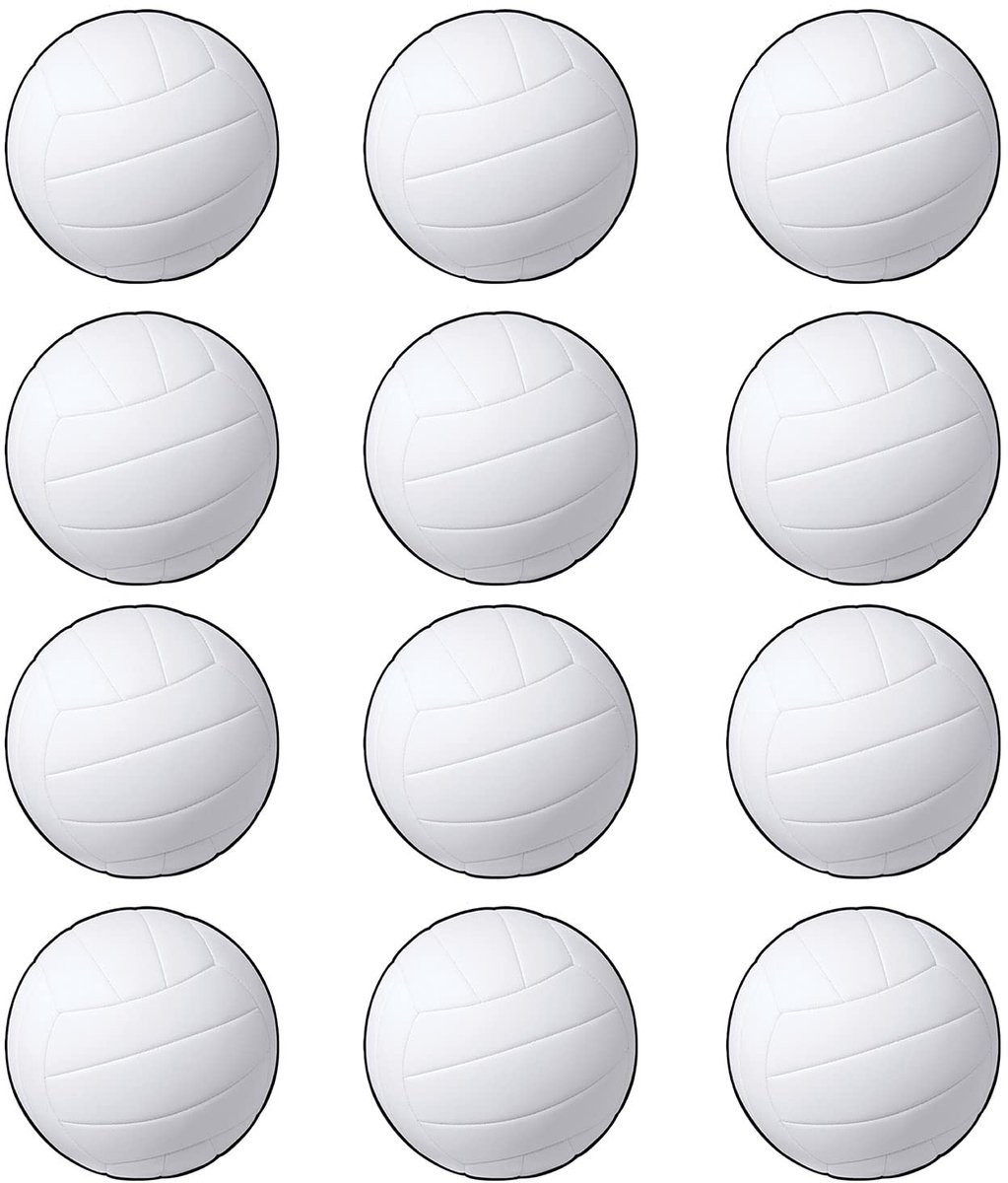 SnelShoppen - Beistle Volleybal Uitsnijdingen Papier Wit/Zwart - Decoratie voor Feest, Sportevenementen, Verjaardagen, 12 Stuks