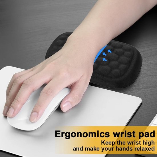 Ergonomische Geheugenfoam Polssteun voor Computer, Laptop en Gaming - Antislip en Pijnverlichting — afbeelding 2