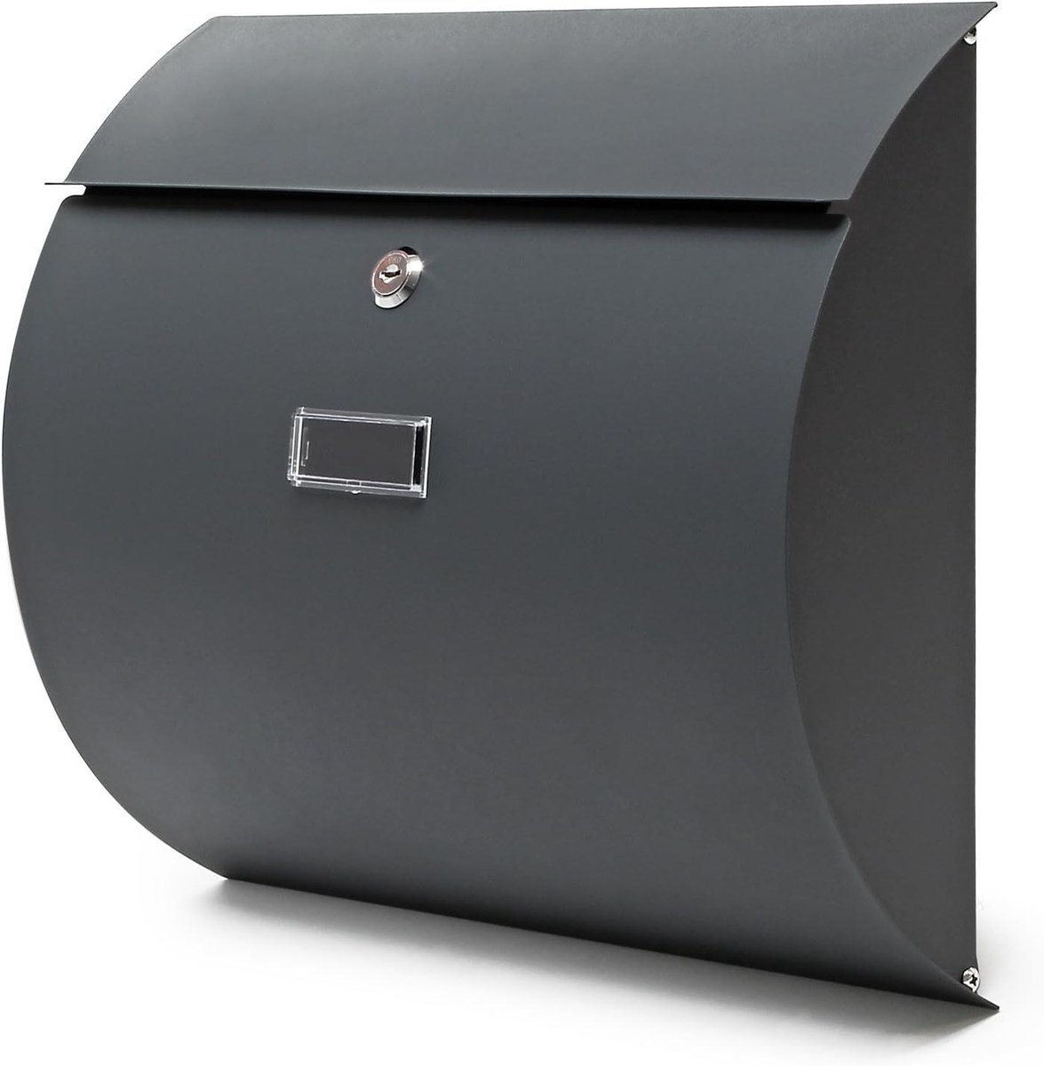 Brievenbus Antraciet - Postbox Muur - Post Ontvangen - Met Naambordje - 375 cm - Zwart