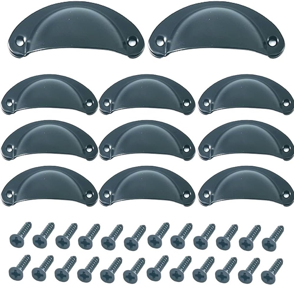 12 Stuks Schelp Handgrepen voor Laden en Kasten met Schroeven voor Keukenmeubels en Meubilaire Decoratie
