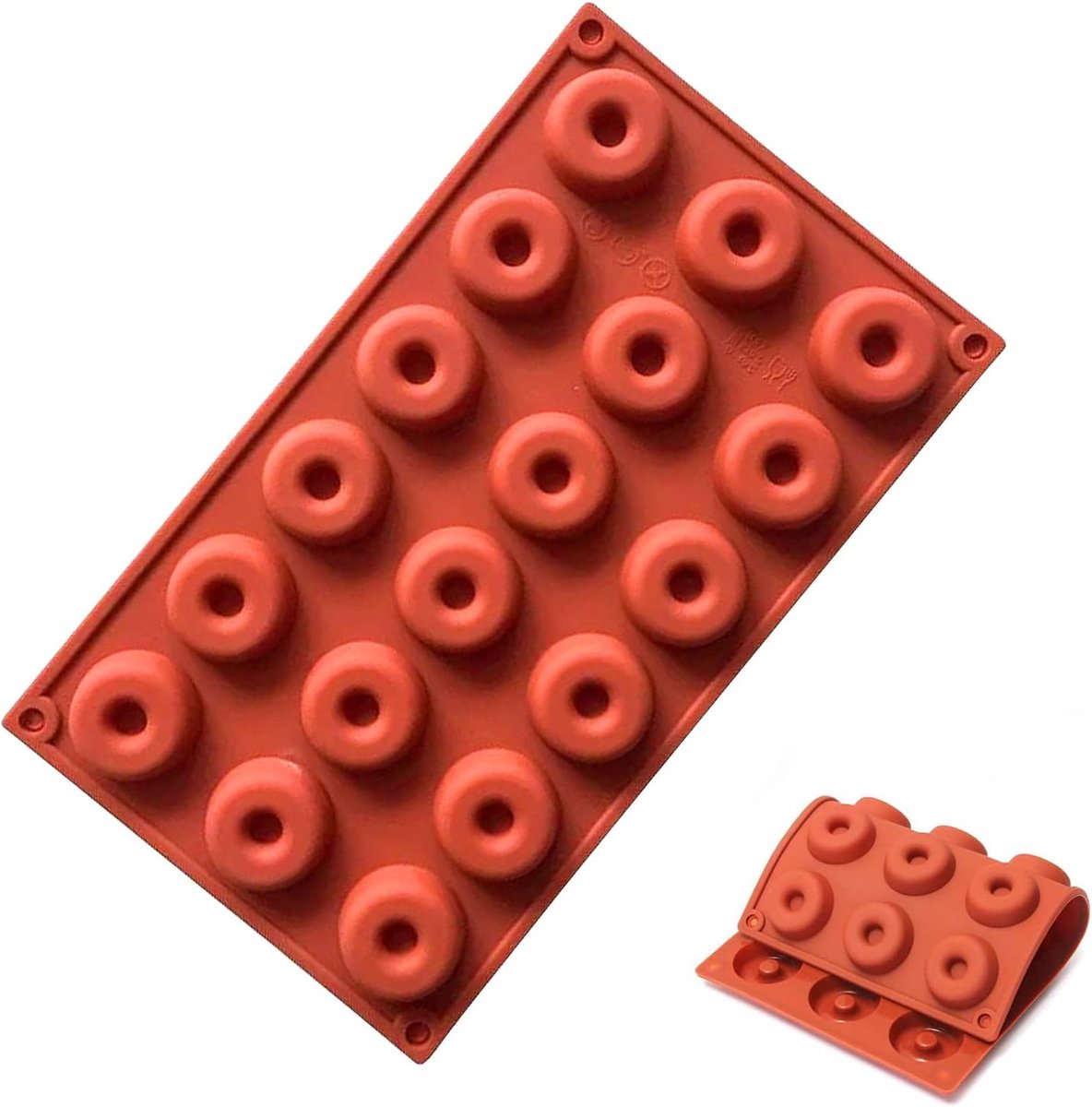 Mini donutvorm 18 grills - siliconen - veilig en duurzaam - ideaal voor zelfgebakken lekkernijen - ShopVlot