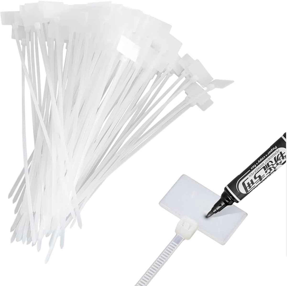 Nylon Tie Wraps in White Indoor and Outdoor Cable Tags and Wire Labels Nylon Cable Marker Bands Multifunctional Cable - ShopVlot