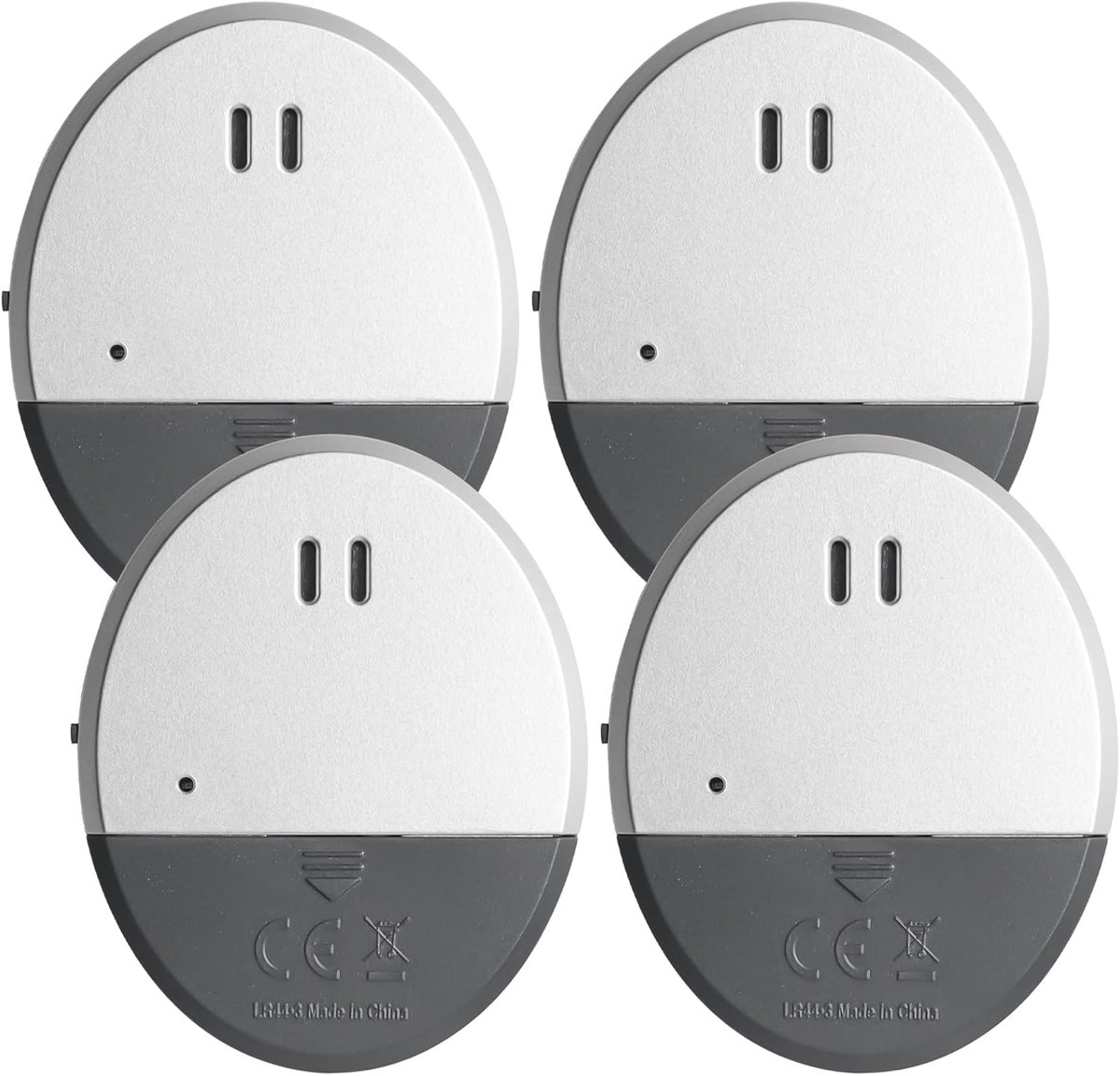 SnelShoppen - Ultradun Vensteralarm - 4 Stuks Glasbreukalarm met Luid 130 dB Alarm - Deuralarm, Raamalarm, Mini-Alarminstallatie met Schoksensor en St