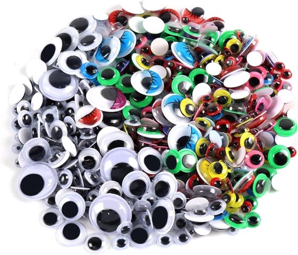 Zelfklevende Wiggly Ogen voor DIY Scrapbooking en Creatieve Knutselprojecten - 700 Stuks in Zwart en Kleuren