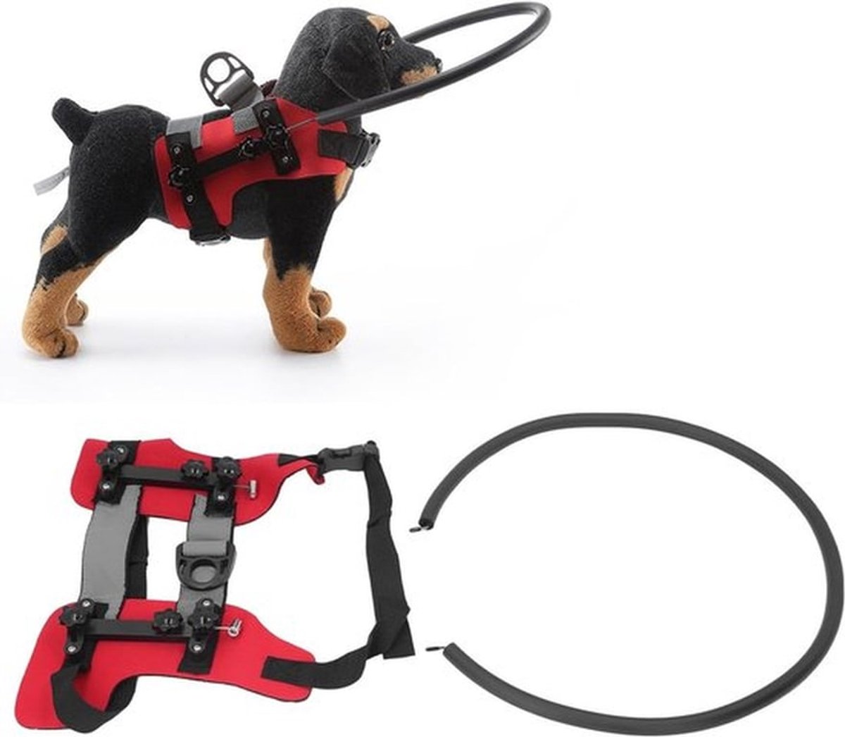 Verstelbare Blinde Hondentuig met Bumper Bescherming voor Vertrouwen, Anti-botsing Accessoires voor Kleine Honden, Gemakkelijk mee te nemen