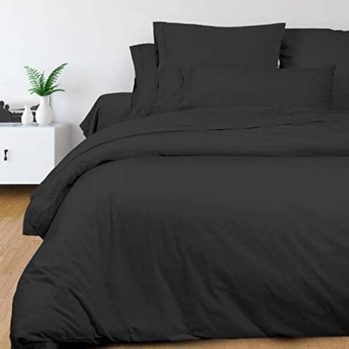 SnelShoppen - Omslag van Dekbed, Katoen, Antraciet, Grote Maat 260 x 240 cm, Luxe Percal, Ideaal voor Slaapkamer, Comfort en Stijl