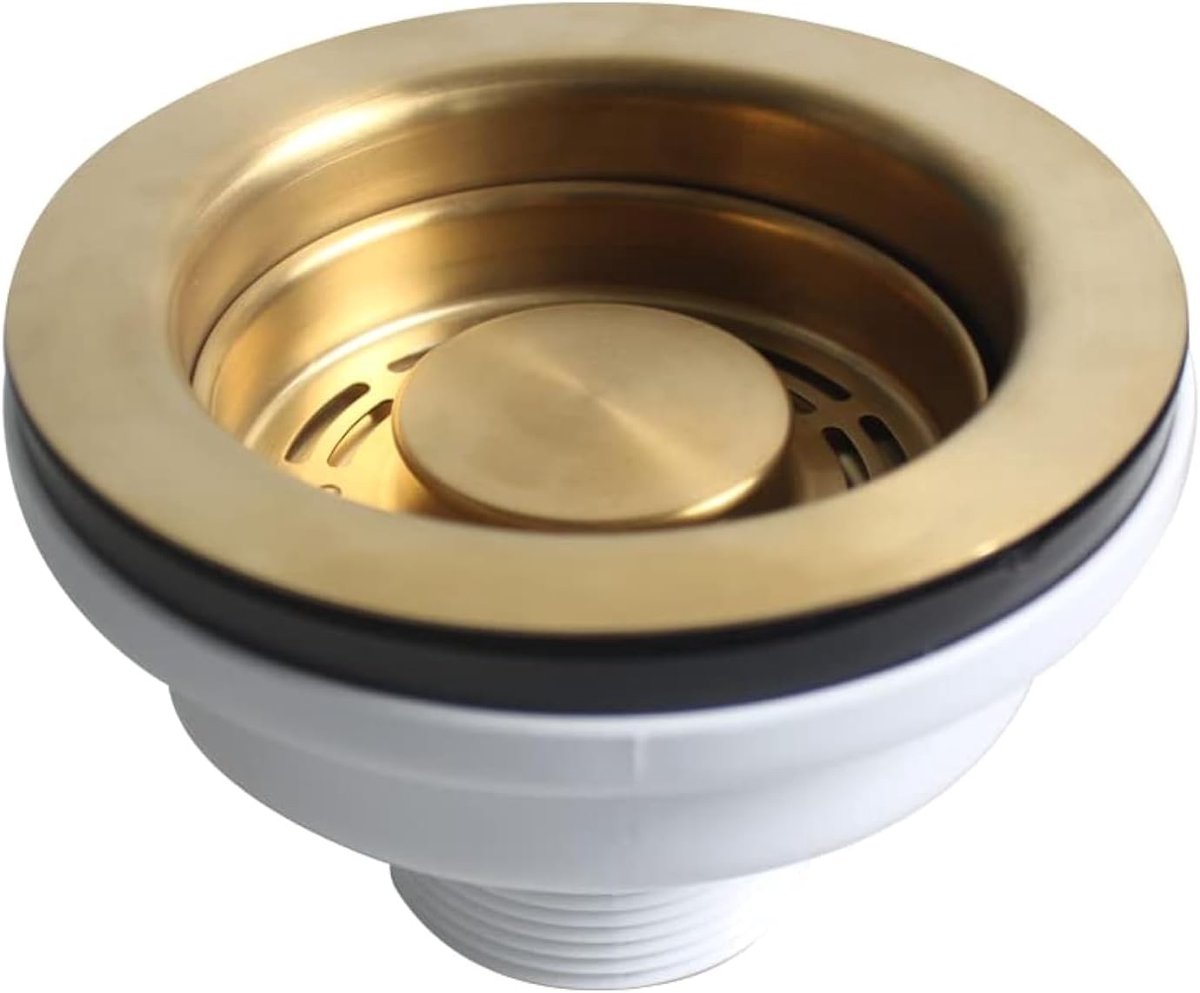 Countertop Strainer 114MM in Geborsteld Goud, Afvoer Systeem, Mandafvoer voor Keuken en Badkamer