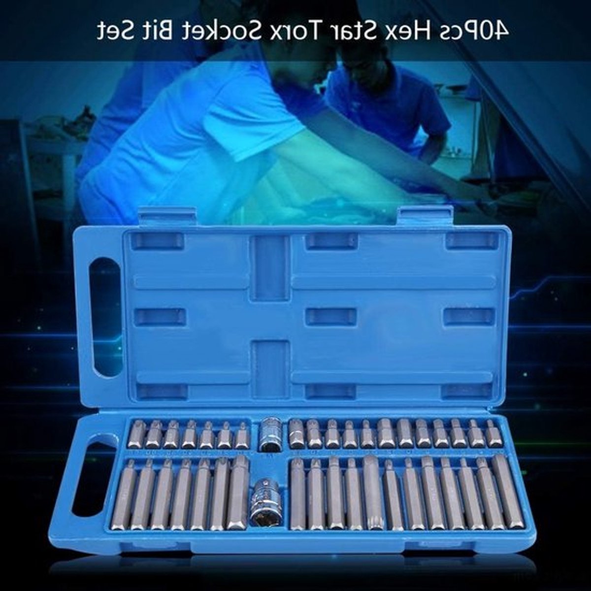 Complete 40-delige Torx Bits en Schroevendraaierset met Draagbare Opbergdoos en Stevige Stalen Spline Steeksleutelset voor Klussen en Reparaties