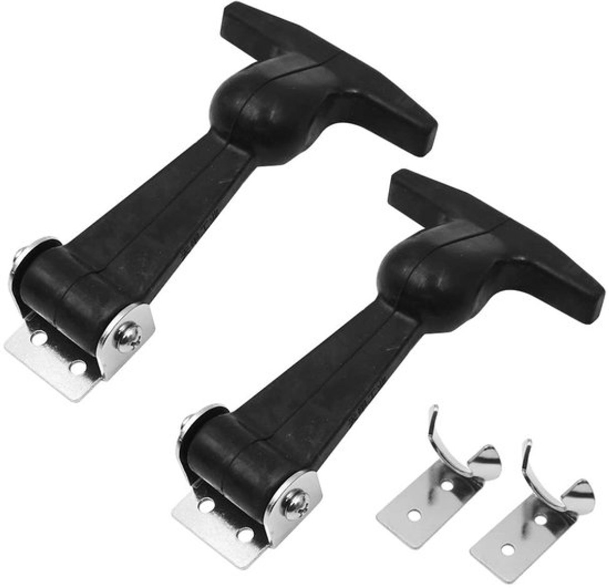 Kapvergrendelingen Set van 2 - Elastische Rubber - Roestvrij Staal - Flexibele T-greep - Slijtvast - Geschikt voor Auto's/Vrachtwagens - Sluiting
