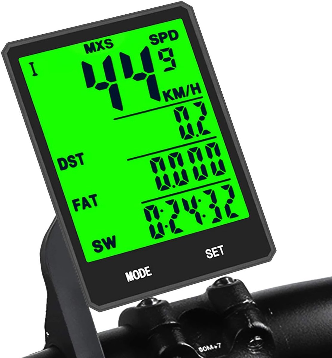 SnelShoppen - Draadloze Fietscomputer met Multifunctionele Kilometerteller, Waterdicht en Grote LCD-Achtergrondverlichting voor Fiets en Mountainbike