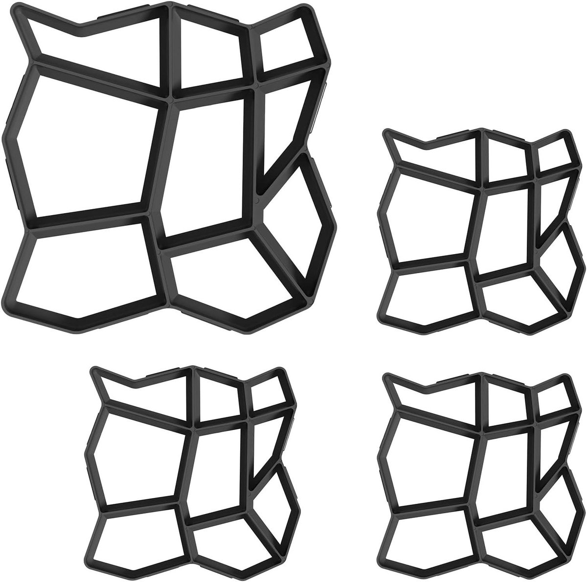 Bestratingsvormen Set - Doe-het-zelf Vormen - Tuin Ontwerpen - Herbruikbaar Materiaal - 43 x 43 cm - Zwart