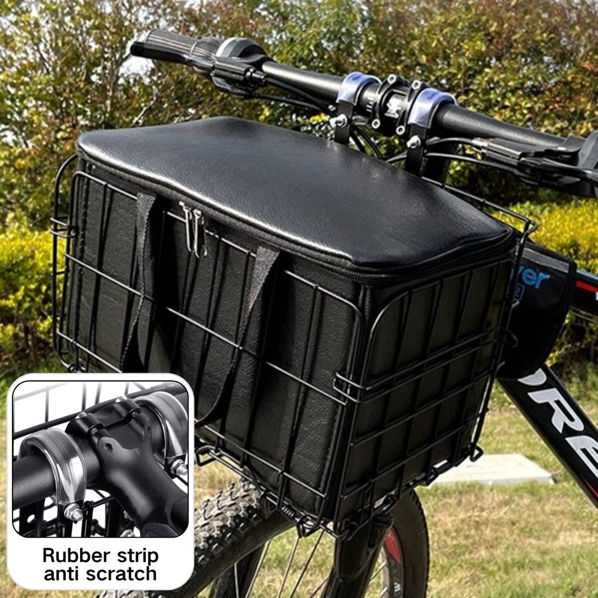 SnelShoppen - Opvouwbare Fietsmand voor Huisdieren en Winkelen - Zwarte Nylon Voering, Stalen Draad Front, Ideaal voor Pendelaars, Camping en Buitenac