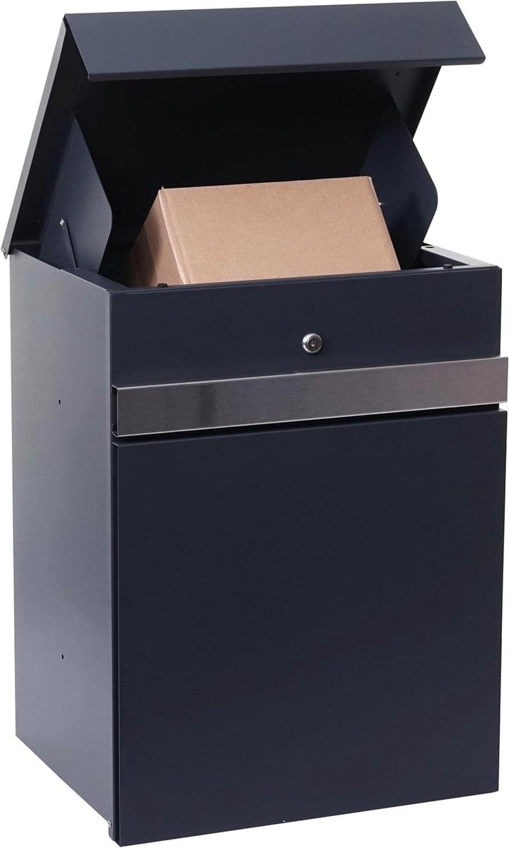 Pakketbox - Pakketstation brievenbus - Veilige postontvangst - Grote inworp - 58x36x45cm - Antracietgrijs