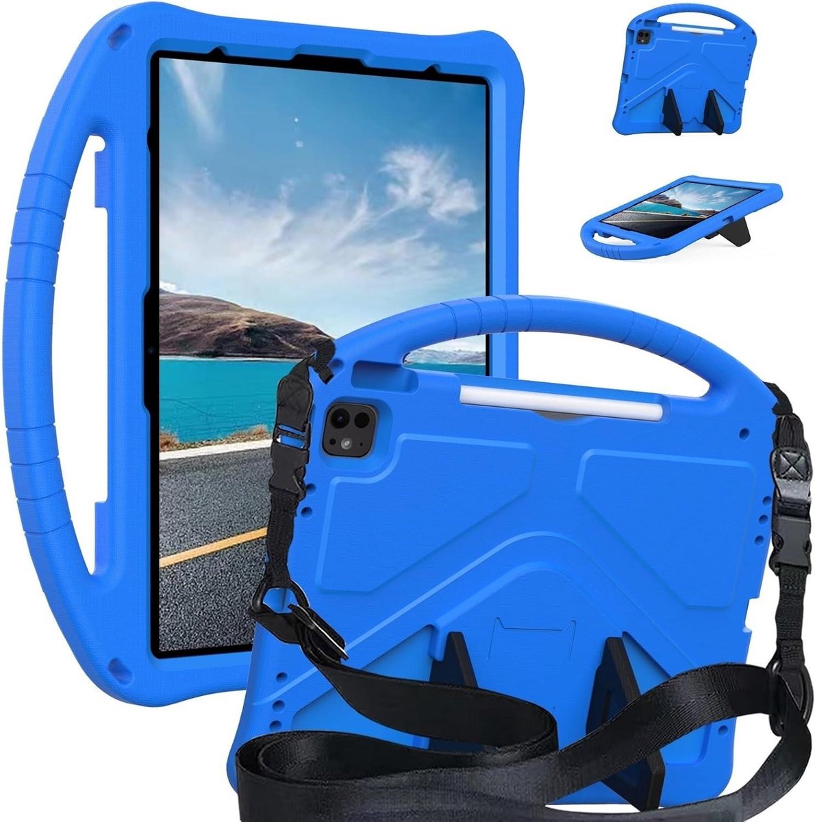 Kind Tablet Hoes - Kinderhoes iPad - Tablets Beschermen - Kindvriendelijk EVA Materiaal - 13 Inch - Blauw