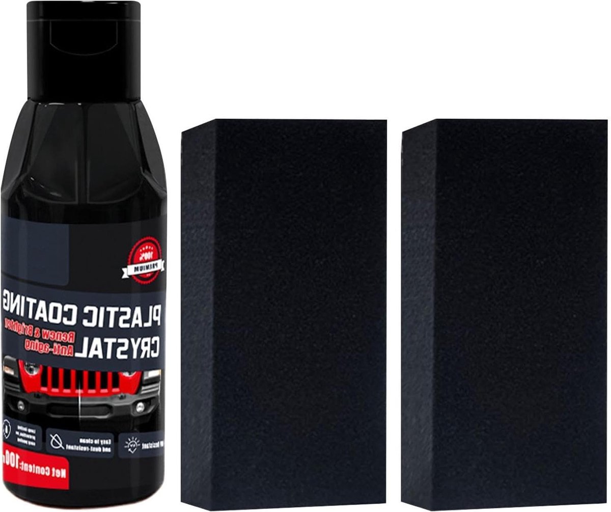 Auto Trim Restorer - Kunststof Glans - Auto Onderhoud - UV Beschermend - 15 cm - Zwart
