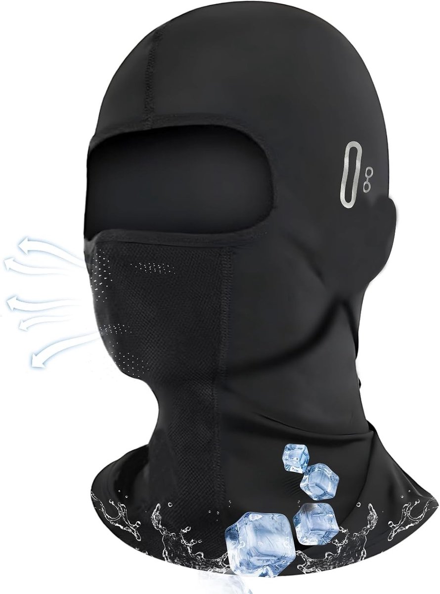 Ademende Balaclava voor Mannen en Vrouwen met UV-bescherming, Geschikt voor Motorfiets, Fietsen en Buitenactiviteiten, Inclusief Brilopening en Elastische Koeling