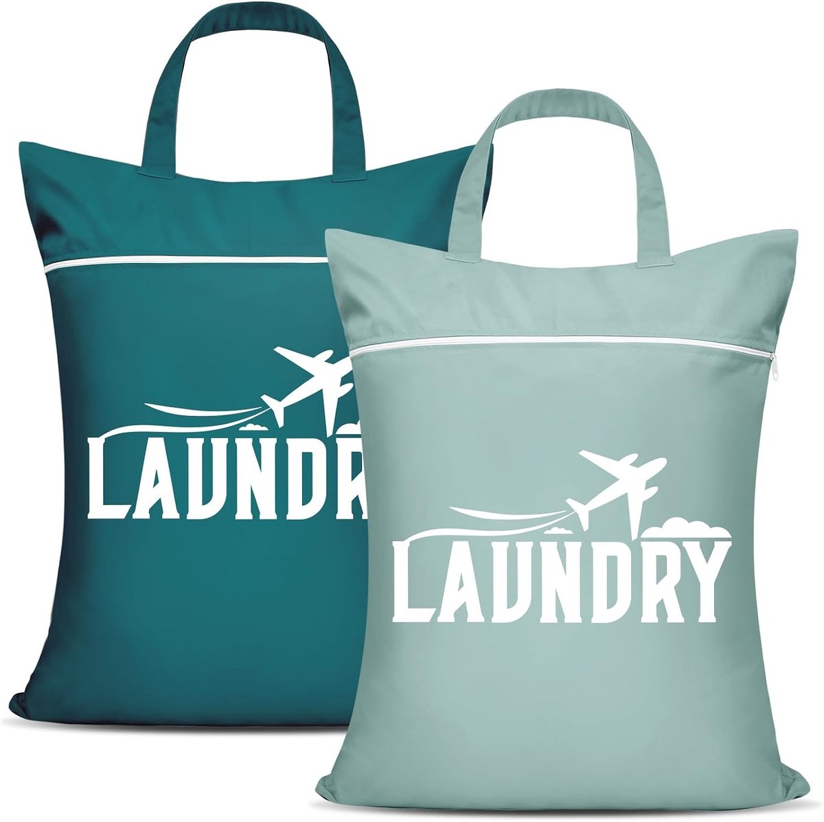 Reiswaszakken - Blauw en Grijs - Waterdicht met Handvat - Voor Vuile Kleding en Badkleding - Ideaal voor Reizen en Studentenhuizen