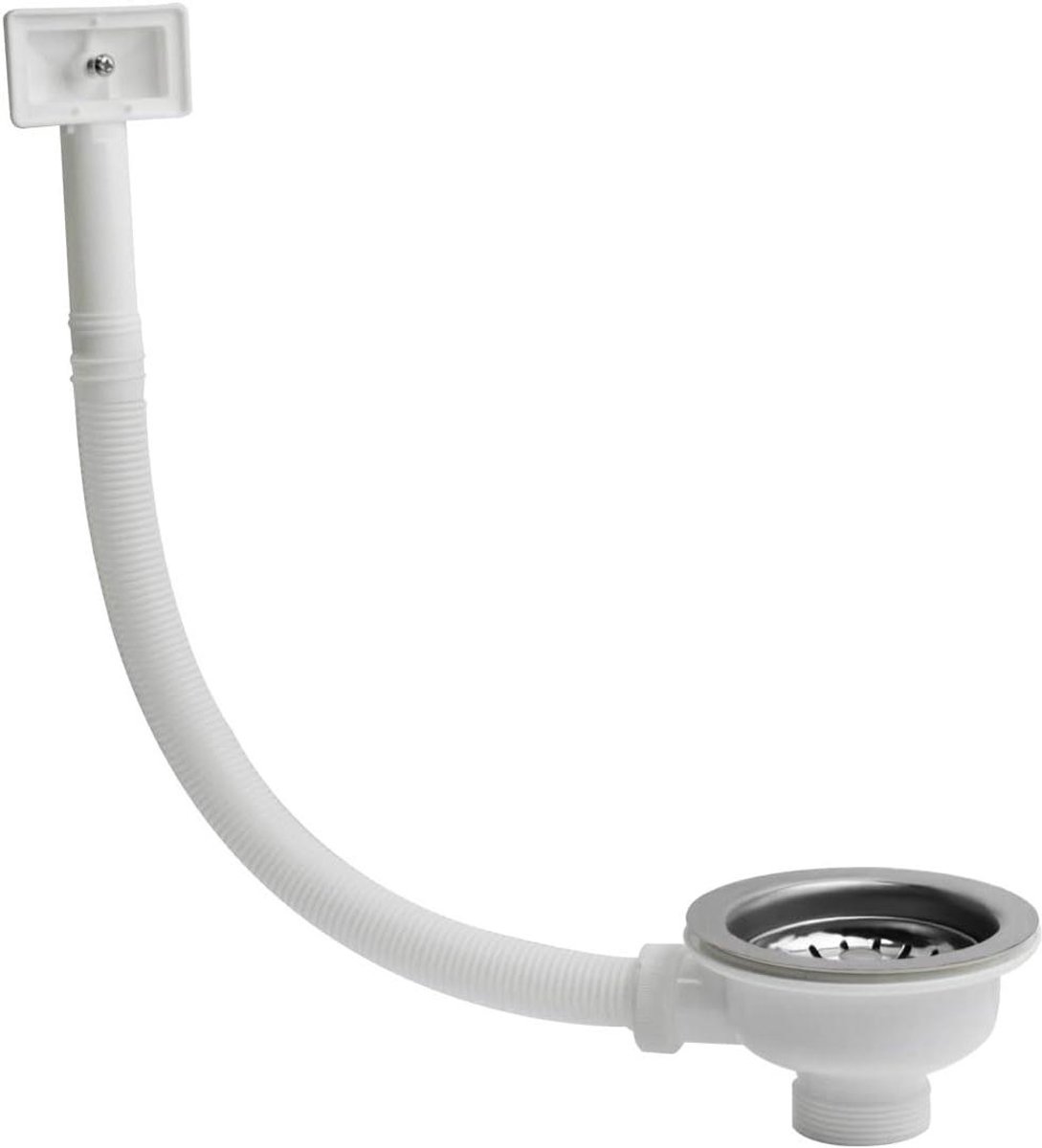 Keukenspoelbak Afvoer - Afvalzeef Kit - Keuken Installeren - Roestvrij Staal - 1 Bowl - Wit