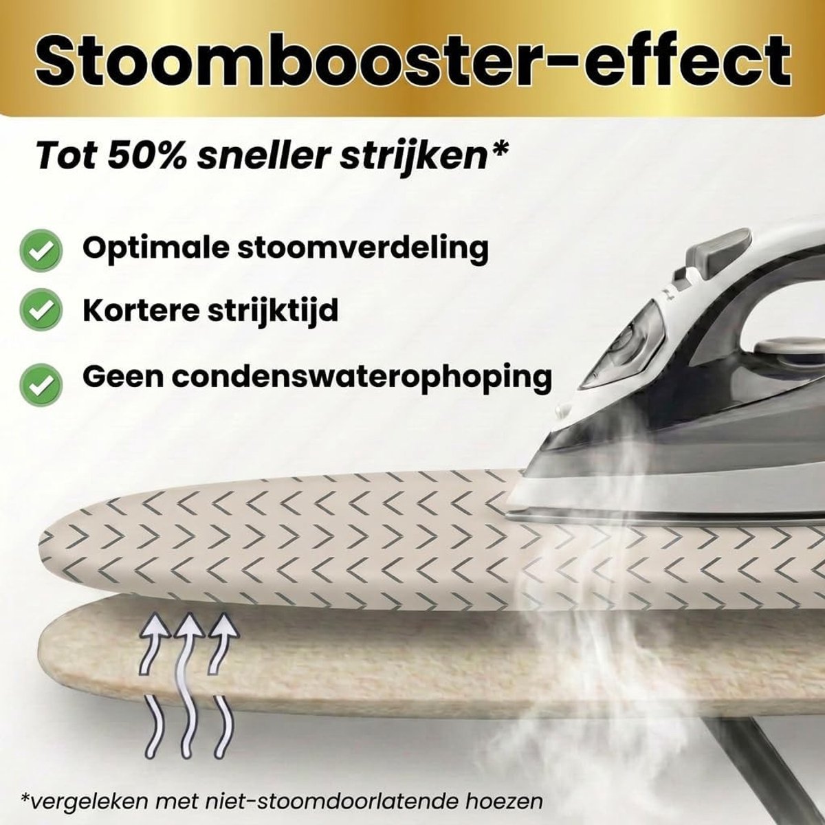Strijkplankovertrek - M - Nordic driehoeken - 100% Katoen met Extra Dikke Vulling - Voor Stoomstrijkijzers