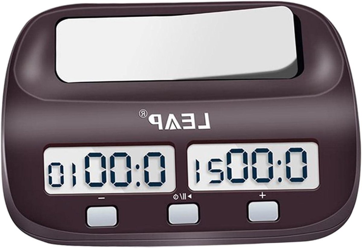 Digitale Schaakklok - Timer Schaken - Wedstrijden Spelen - Groot LCD Scherm - 140x40x95mm - Wijnrood