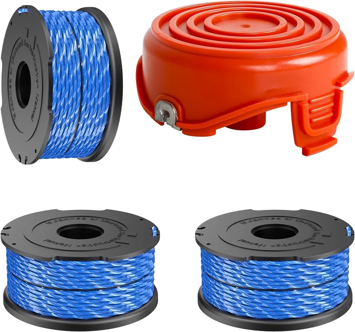 Vervangingsspoel voor grastrimmer met 12.2m x 1.65mm draad, geschikt voor GL315 GL350 GL650 en meer (3 spoelen + 1 hoes)