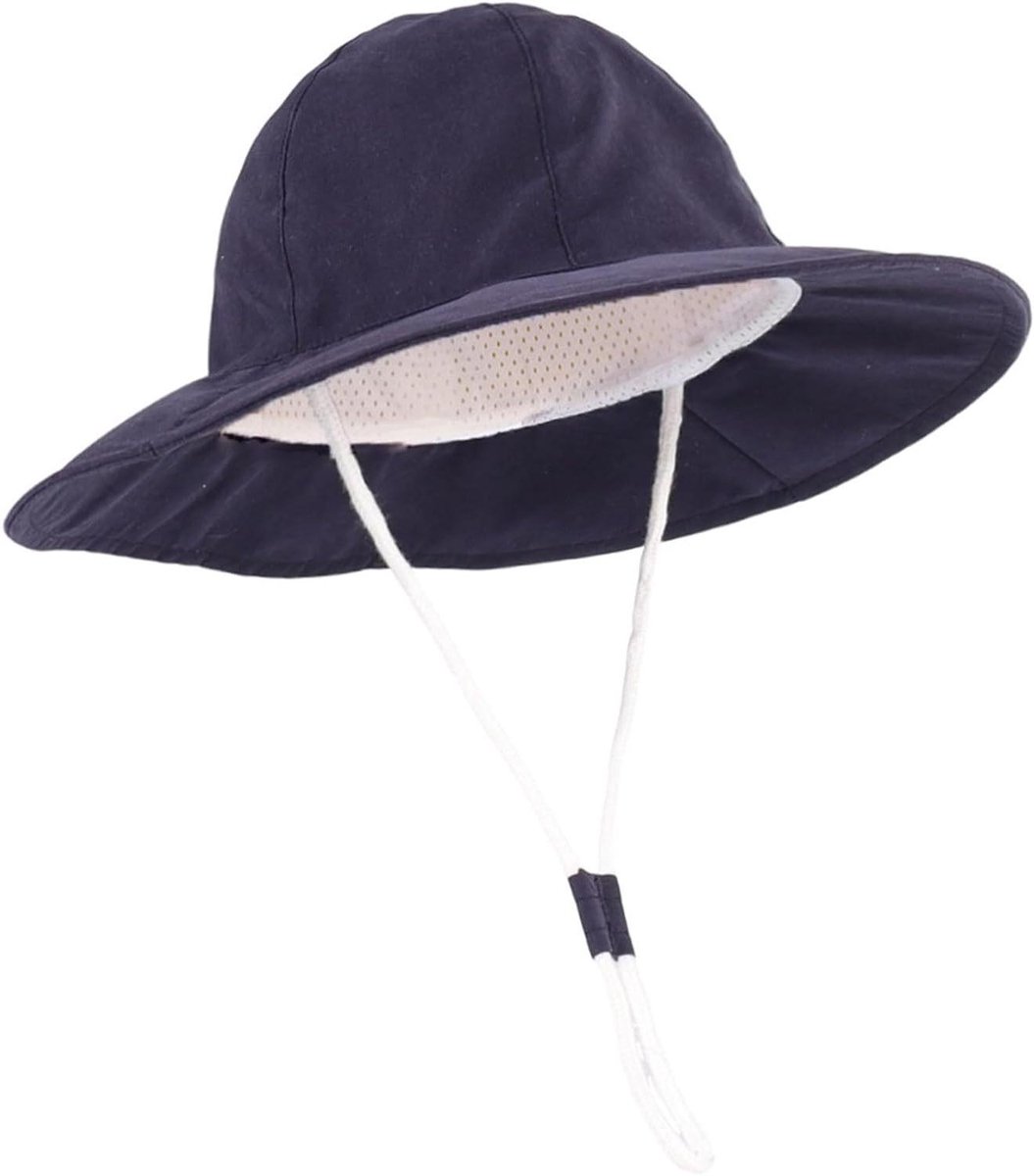Zonnehoed Baby - Meisjes Hoed - Buiten Bescherming - Met Brede Rand - 1-2 Jaar - Marineblauw
