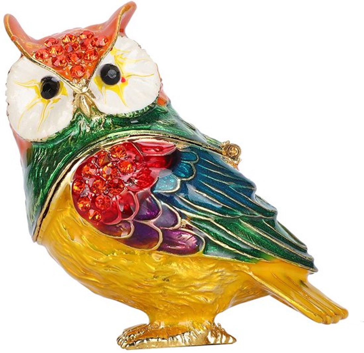 Kristallen Uil Beeldje Sieraad Doos Draagbare Sieraad Opbergdoos Organizer Thuis Bureau Decoratief Ornament Handwerk Uniek Cadeau