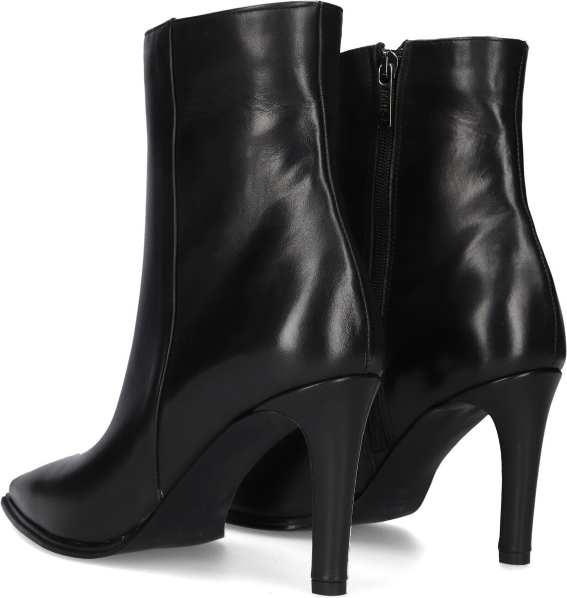 Notre-V 8939 Enkellaarsjes - Enkelboots met rits - Dames - Zwart - Maat 37
