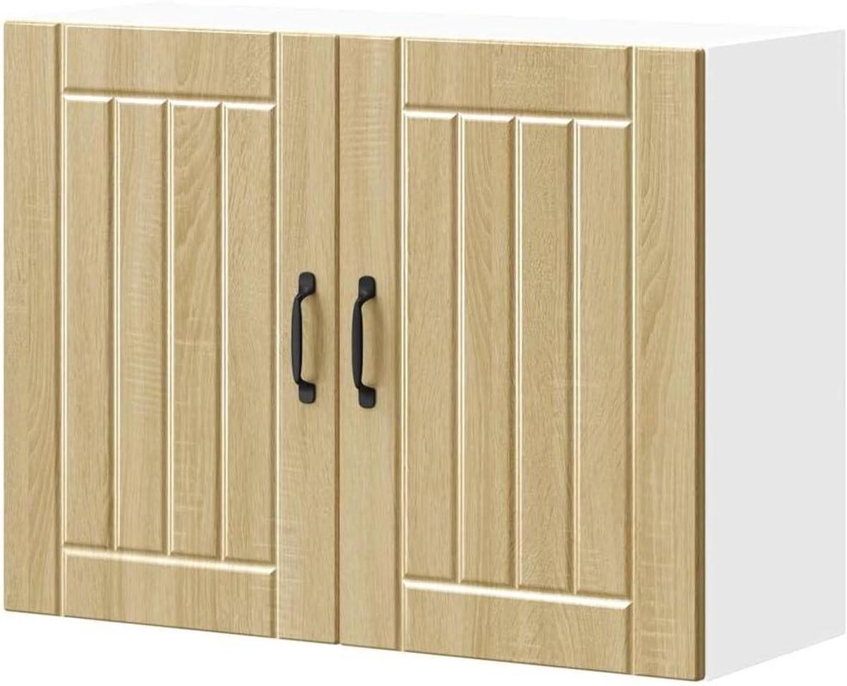 Keukenwandkast - Muurkast Keuken - Keuken Organiseren - Glazen Deur - 80 cm breed - Sonoma Eiken