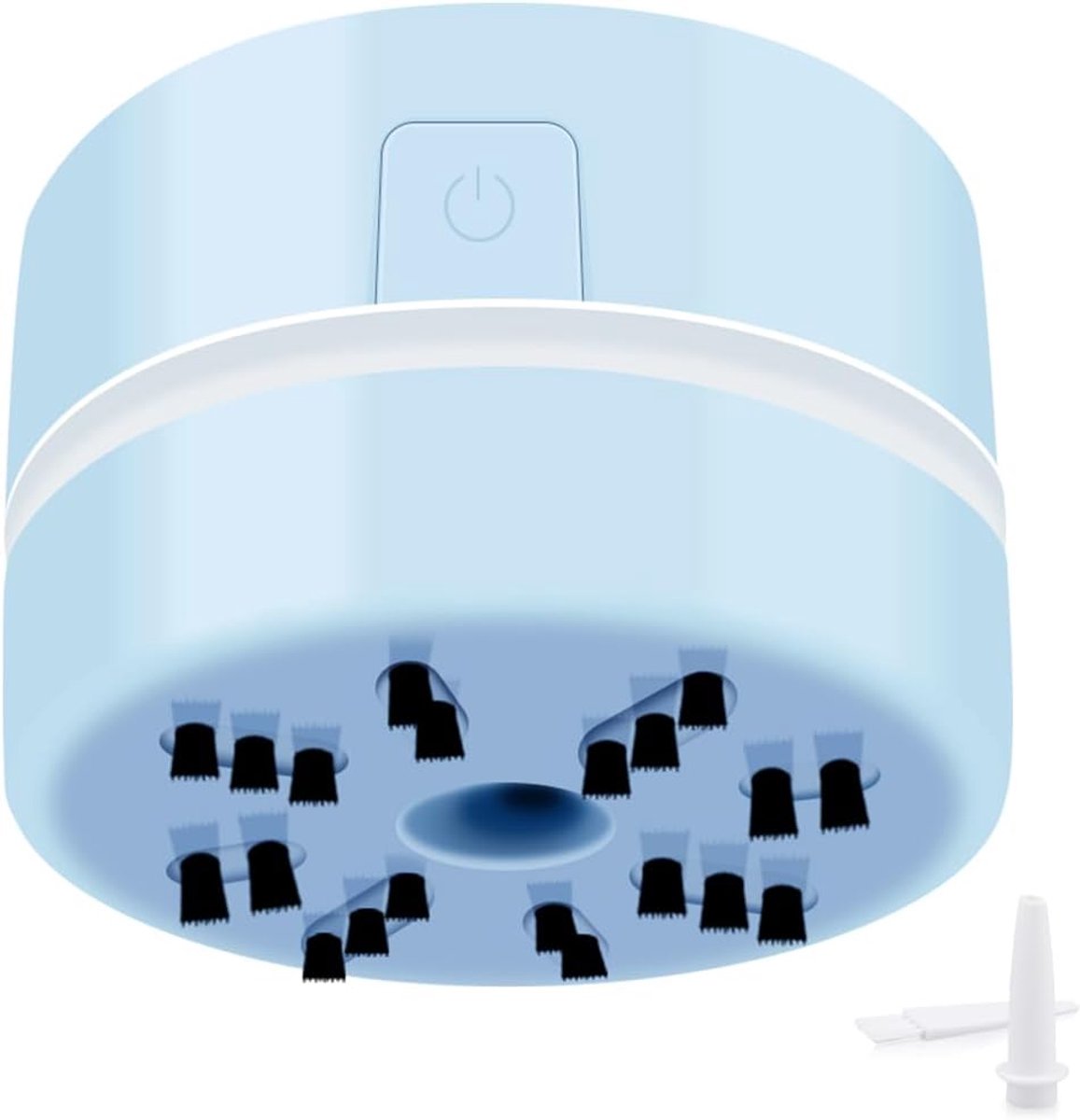 Mini Handheld Tafelstofzuiger Blauw, Bureauaccessoire voor Diamant Nail Art Gereedschap, Compact Stofzuiger voor Nagelpoeder en Bureaustof
