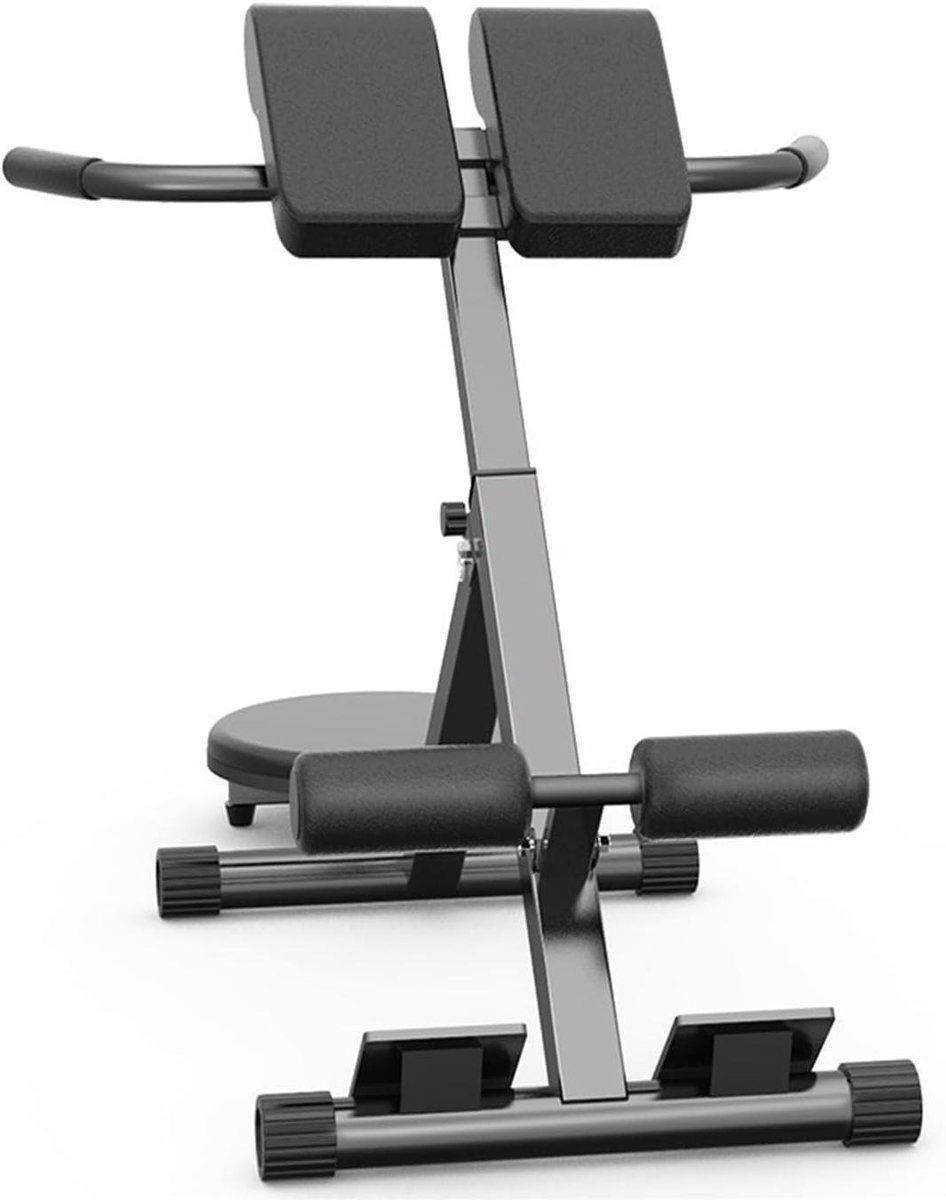 Romeinse Stoel - Fitnessbank Hyperextensie - Buikspiertraining Thuis - Verstelbare Kussens - 200 kg Draagvermogen - Zwart