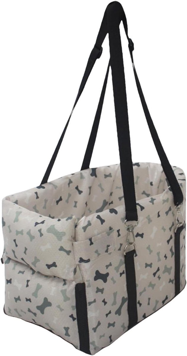 Autostoel Hond Kat - Reisstoel Auto - Veilig Reizen - Antislip Bevestiging - 42 x 23 x 24 cm - Grijs