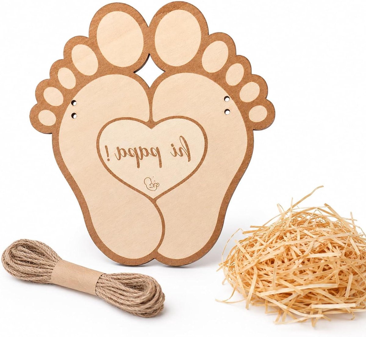 Zwangerschap Aankondiging Set - Geslacht Onthulling Cadeau - Nieuw Familielid Aankondigen - Met "Hi Papa!" Gravure