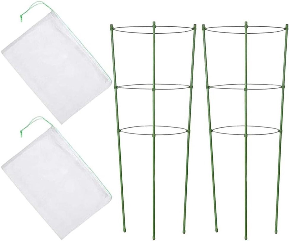 Plantensteun met Gaas - Plantenhoes Beschermhoes - Planten Beschermen - UV-bestendig Ademend Gaas - 45 cm Diameter - Transparant